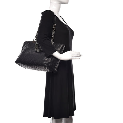 Chanel Calfskin Quilted Small Shopping In Chains Tote Black 2 of 14