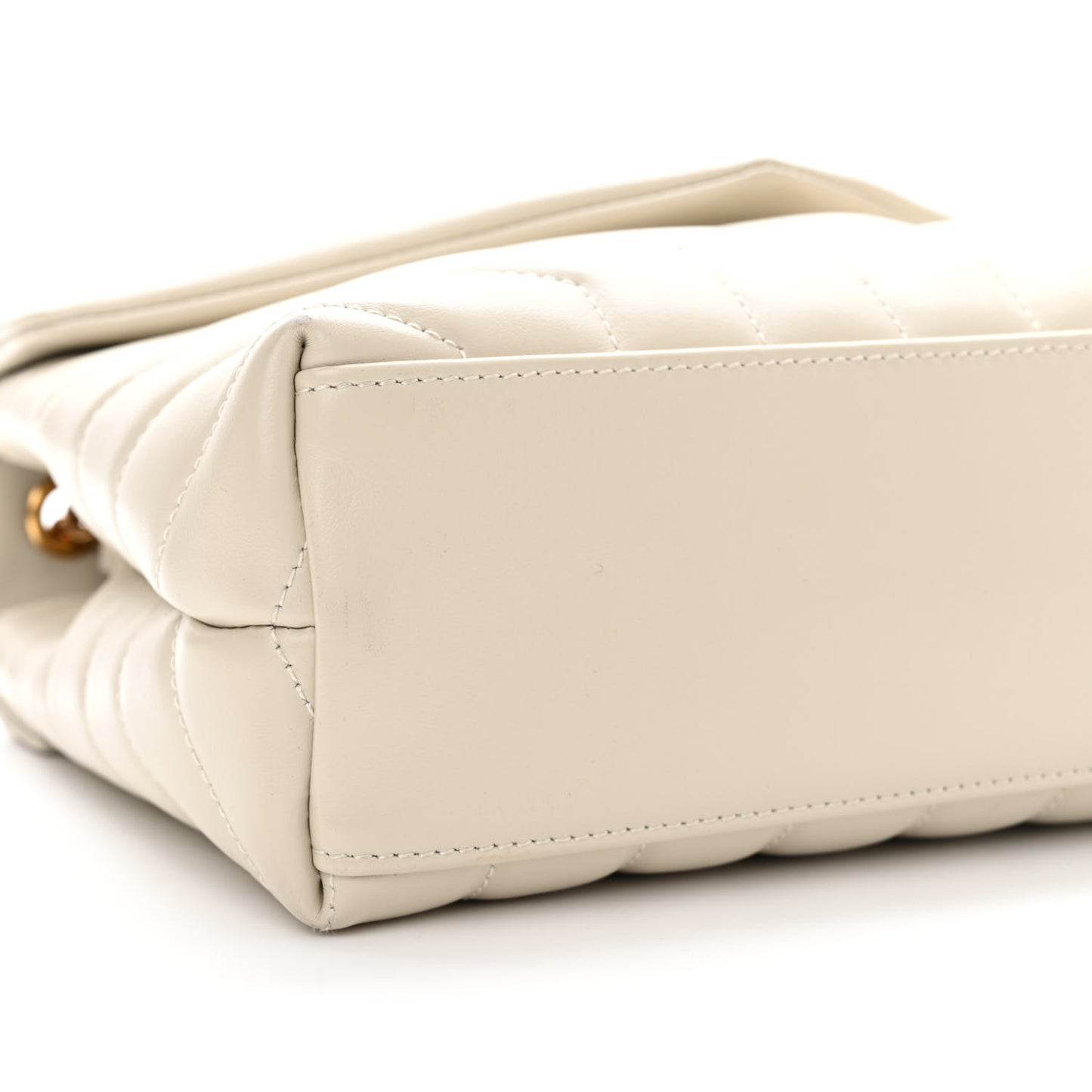 Calfskin Y Quilted Monogram Small Loulou Chain Satchel Crema Soft