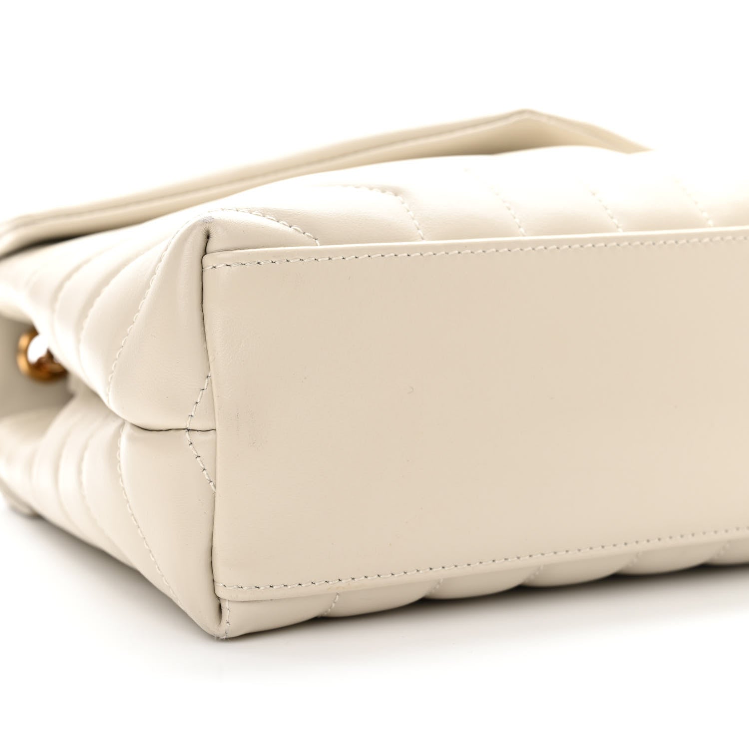 Saint Laurent Calfskin Y Quilted Monogram Small Loulou Chain Satchel Crema Soft 10 of 11