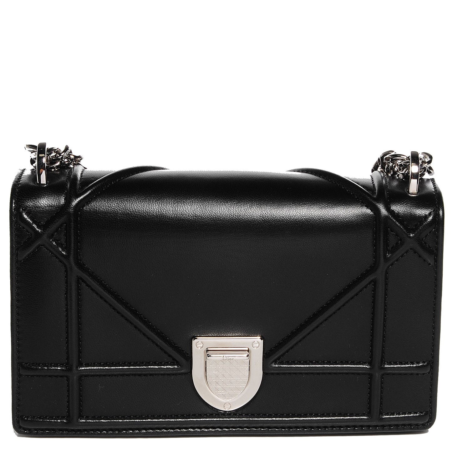 Lambskin Mini Diorama Flap Bag Black