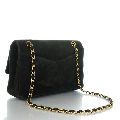 Chanel Suede Chevron Medium Double Flap Bag Black 3 of 9