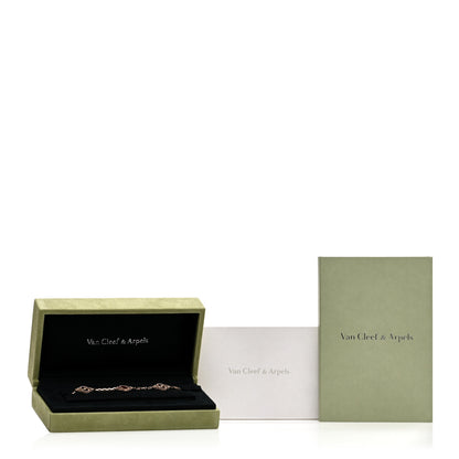 Van Cleef & Arpels 18K Rose Gold Carnelian 5 Motifs Guilloche Vintage Alhambra Bracelet 5 of 5