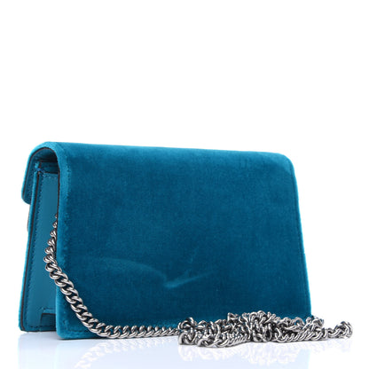 Gucci Velvet Super Mini Dionysus Shoulder Bag Pavone Cyan 2 of 4