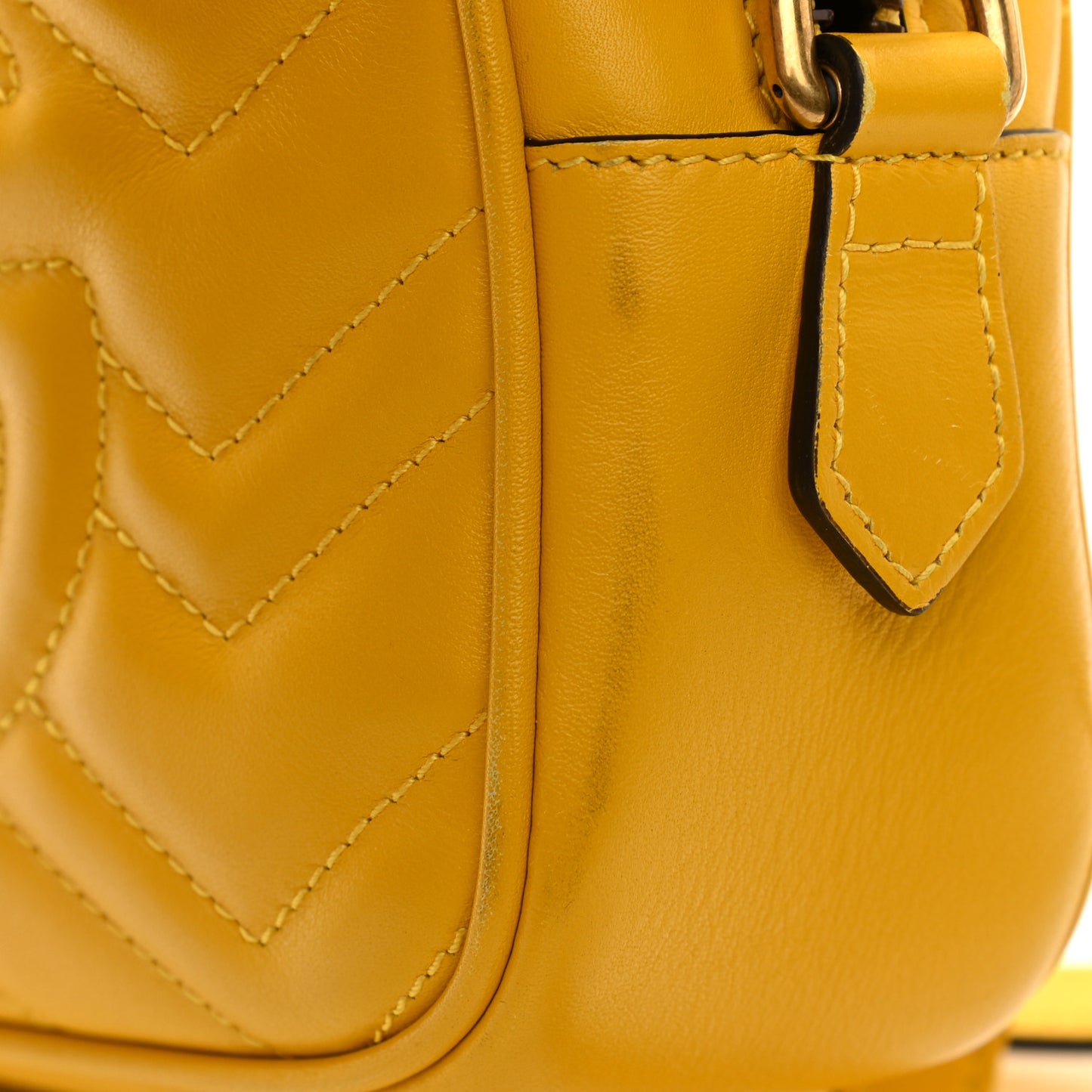 Calfskin Matelasse Mini GG Marmont Chain Shoulder Bag Stone Topaz