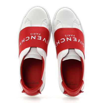 Givenchy Calfskin Band Logo Womens Urban Street Sneakers 37 White Red 2 of 10