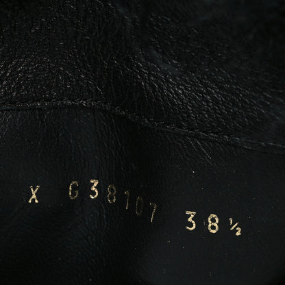 Chanel Shearling Sheepskin High Boots 38.5 Black 7 of 8