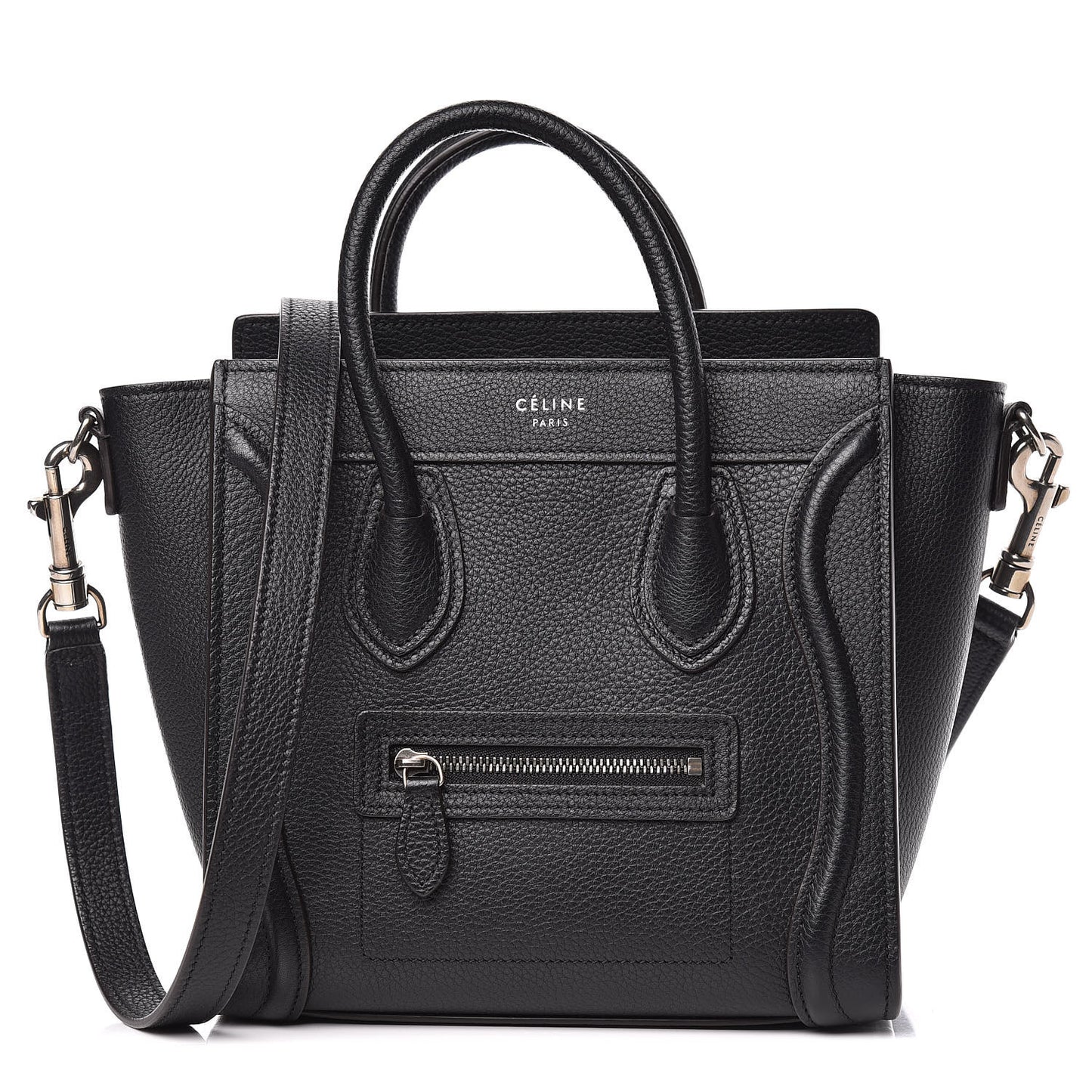Drummed Calfskin Nano Luggage Black