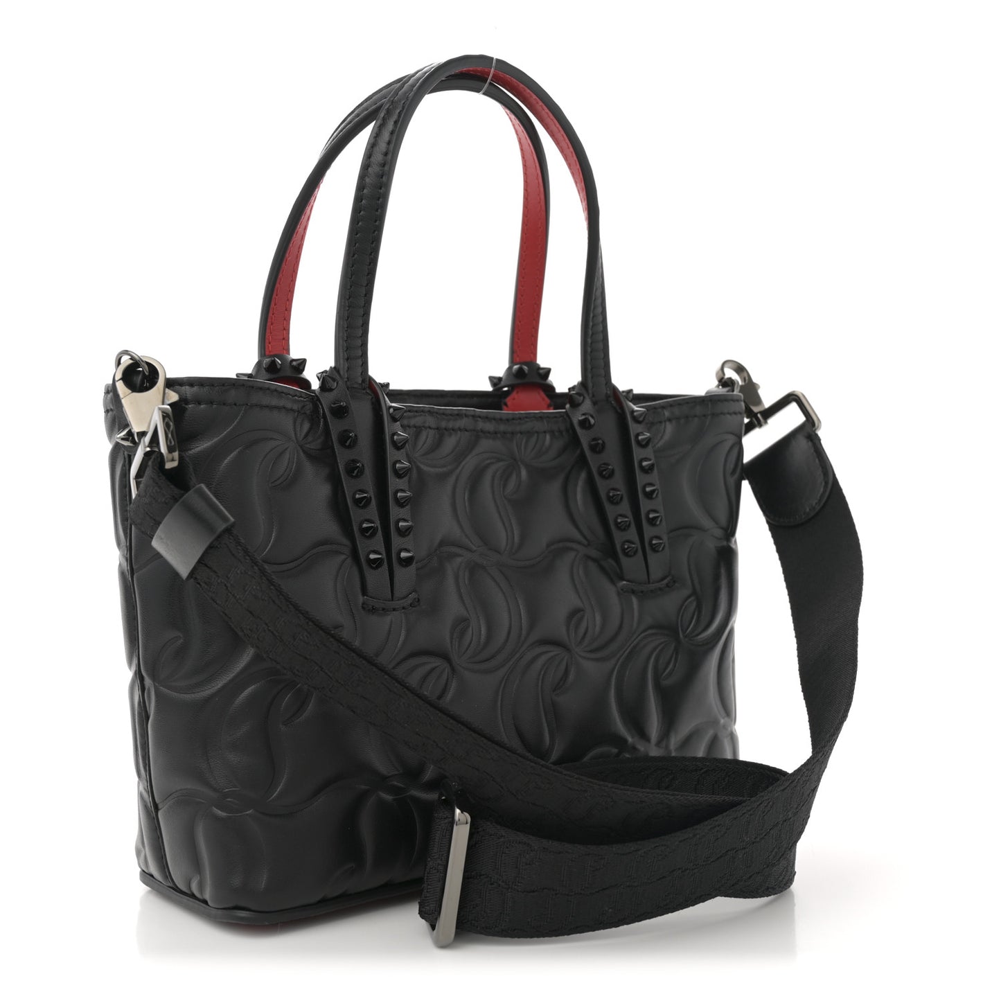 Nappa Embossed Mini East West Cabata Tote Black