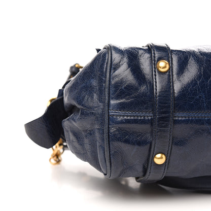 Miu Miu Vitello Lux Mini Bow Bag Bluette 6 of 8
