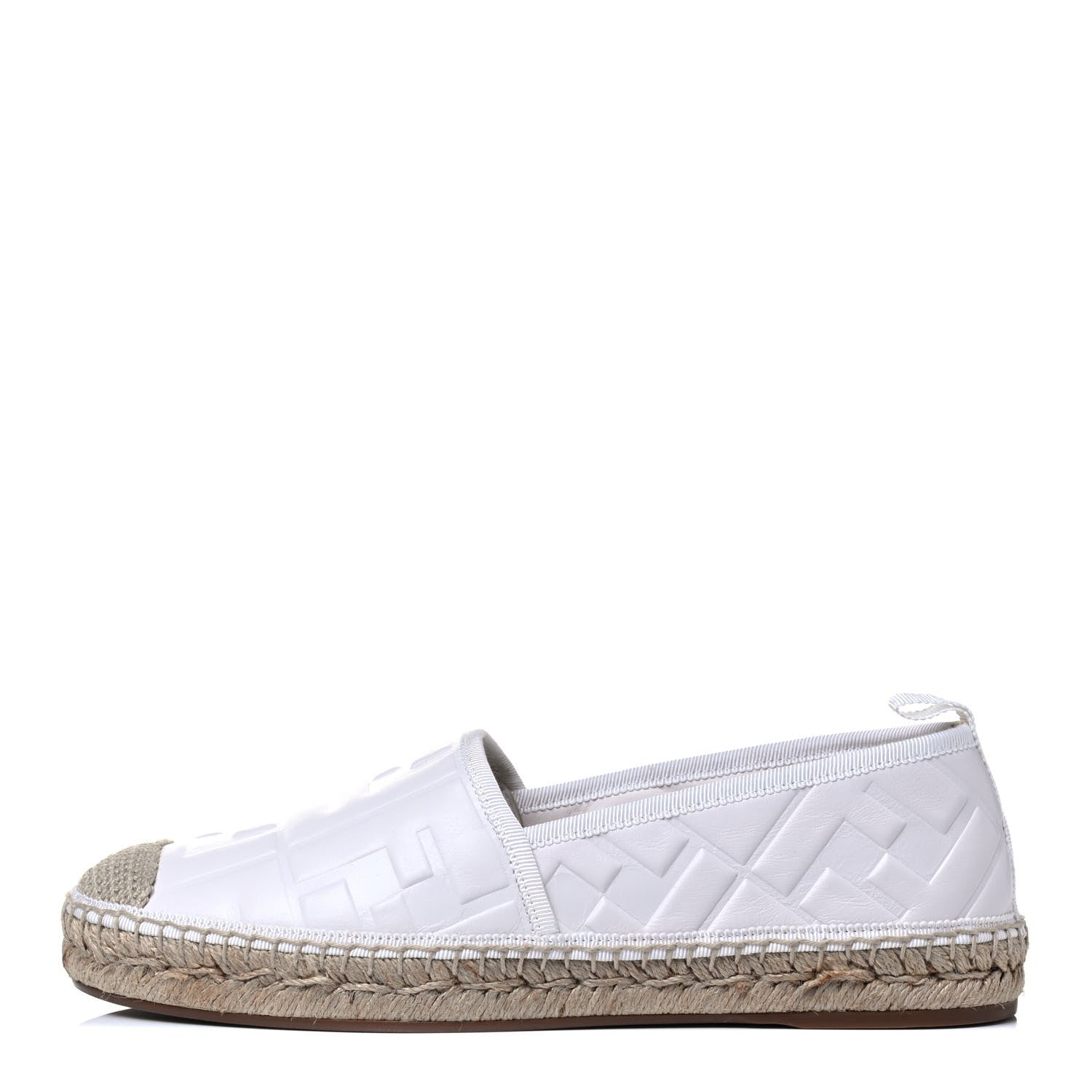 Fendi Nappa FF Embossed Espadrilles 38 Snow 2 of 8