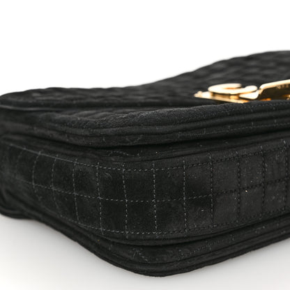 Celine Suede Quilted Medium C Bag Black 8 of 9