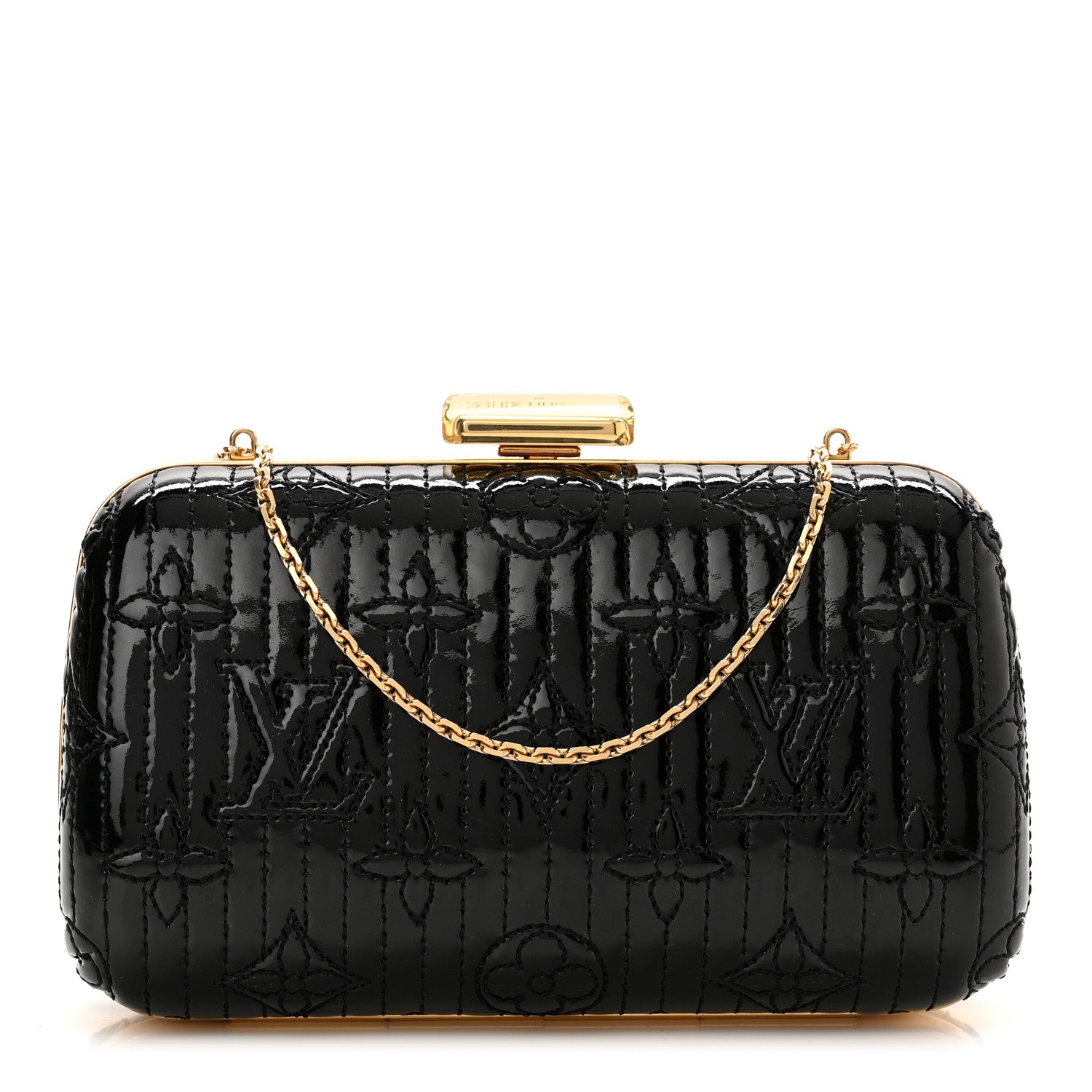 Louis Vuitton Vernis Monogram Motard Minaudiere Clutch Black 1 of 9