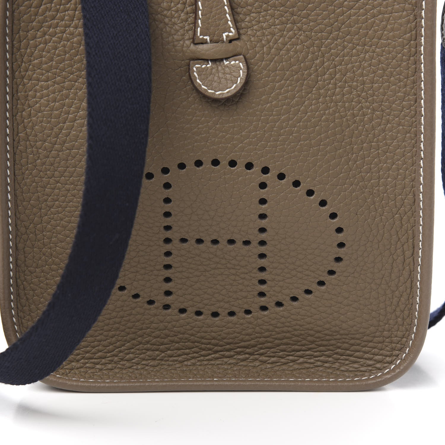 Hermes Taurillon Clemence Amazone Evelyne TPM Etoupe Bleu Indigo 9 of 10