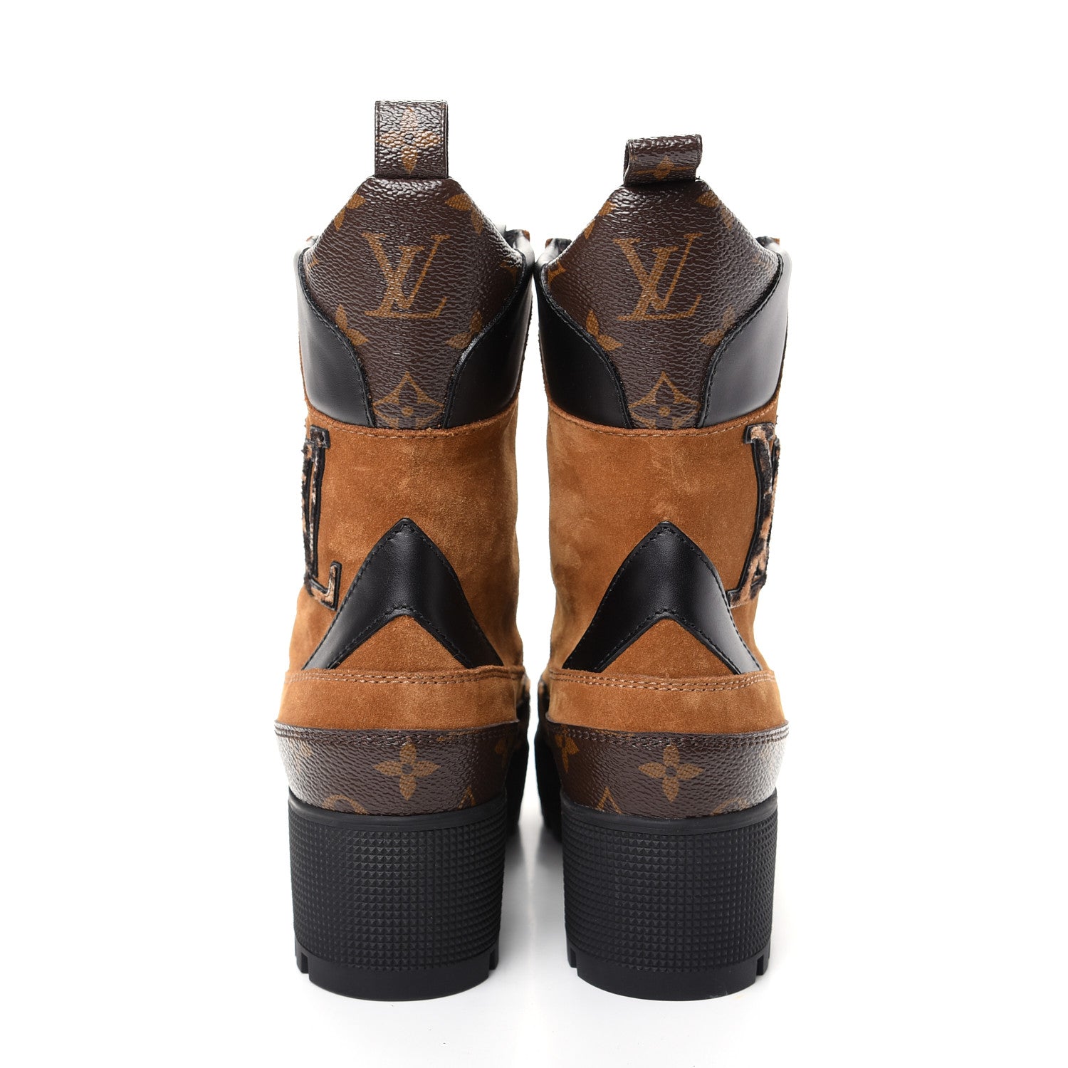 Louis Vuitton Suede Calfskin Monogram Laureate Platform Desert Boots 37.5 Cognac 7 of 10