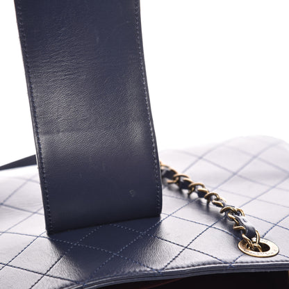 Chanel Calfskin Diamond Stitched Shoulder Bag Navy 11 of 14