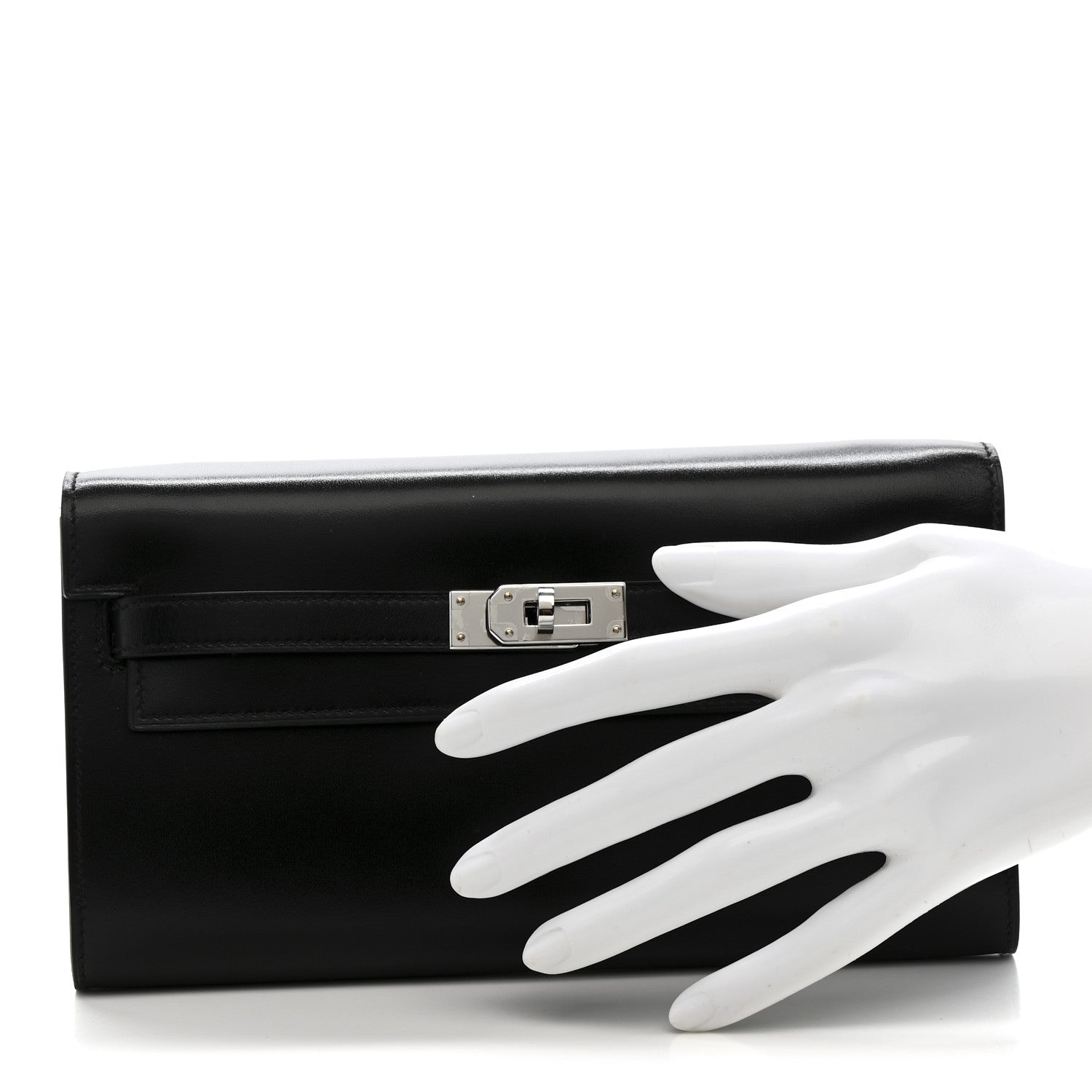 Hermes Box Kelly Wallet To Go Black 2 of 8