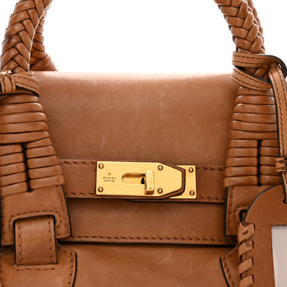 Gucci Calfskin Handmade Medium Top Handle Bag Brown 8 of 10