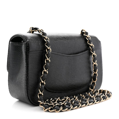 Chanel Lizard Mini Rectangular Flap Black 3 of 11