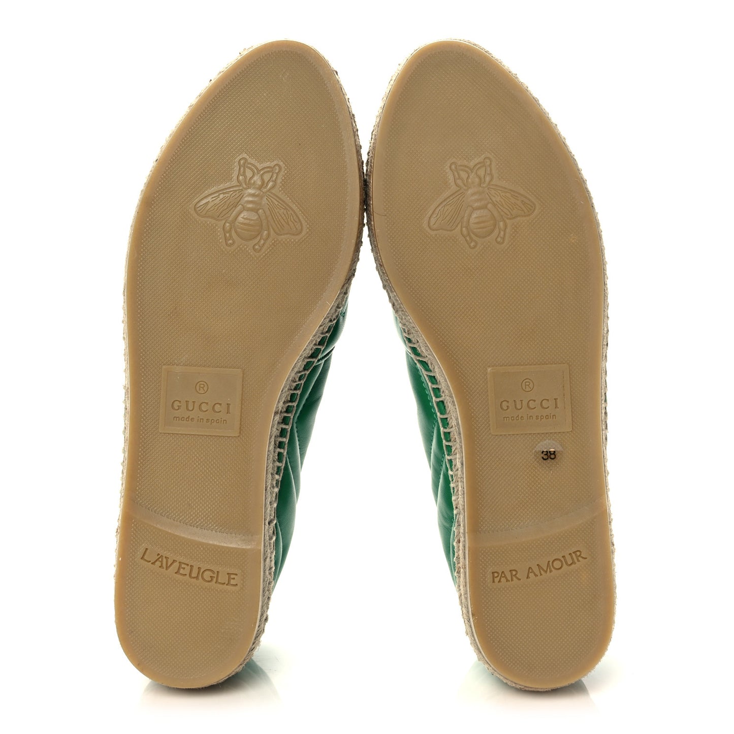 Nappa Matelasse GG Marmont Espadrilles 38 New Shamrock