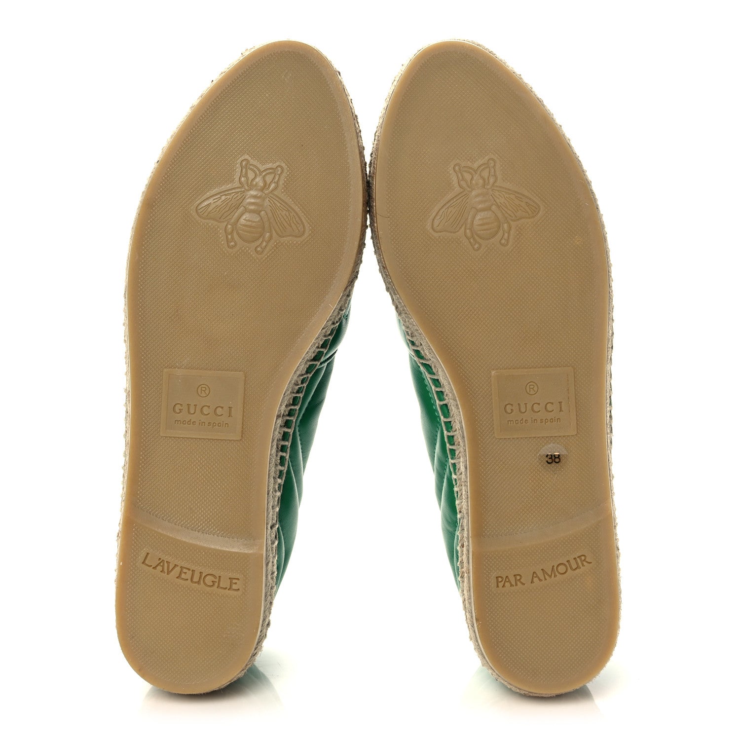 Gucci Nappa Matelasse GG Marmont Espadrilles 38 New Shamrock 5 of 8