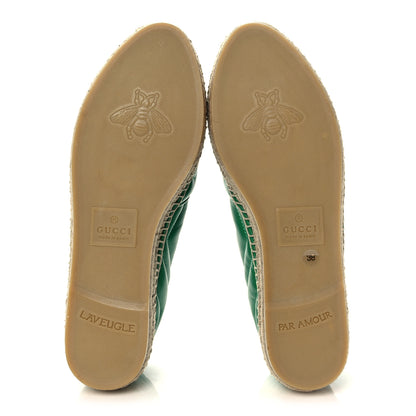 Gucci Nappa Matelasse GG Marmont Espadrilles 38 New Shamrock 5 of 8