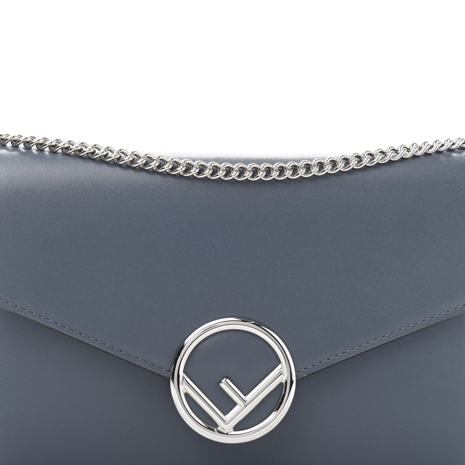 Fendi Vitello Liberty Lucido F is Fendi Medium Envelope Wallet on Chain Blue 9 of 9