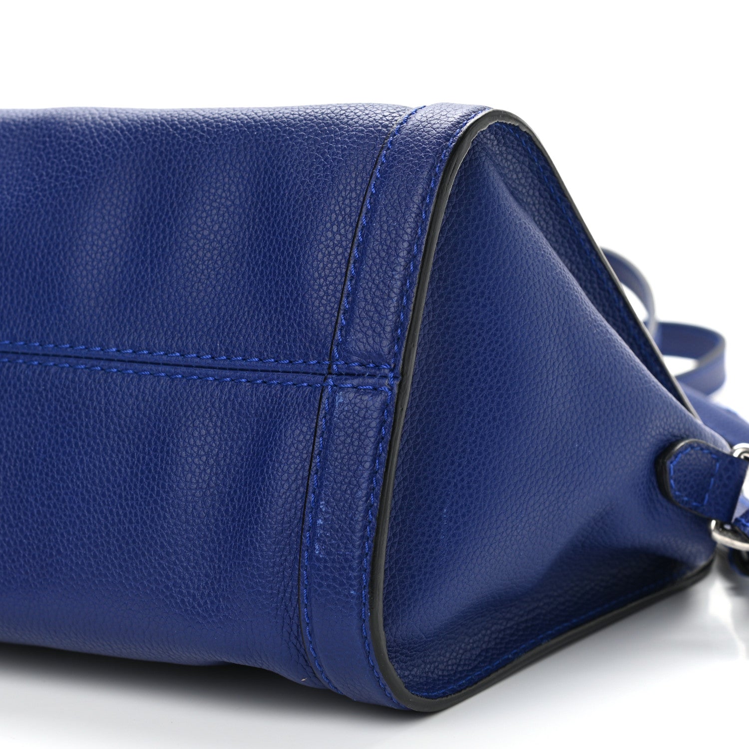 Alexander McQueen Pebbled Calfskin Small Skull Padlock Zip Around Tote Ultramarine 10 of 15