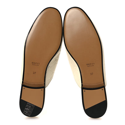 Gucci Glamour Calfskin Guccissima Womens Princetown Slippers 37 New Ivoire 7 of 11