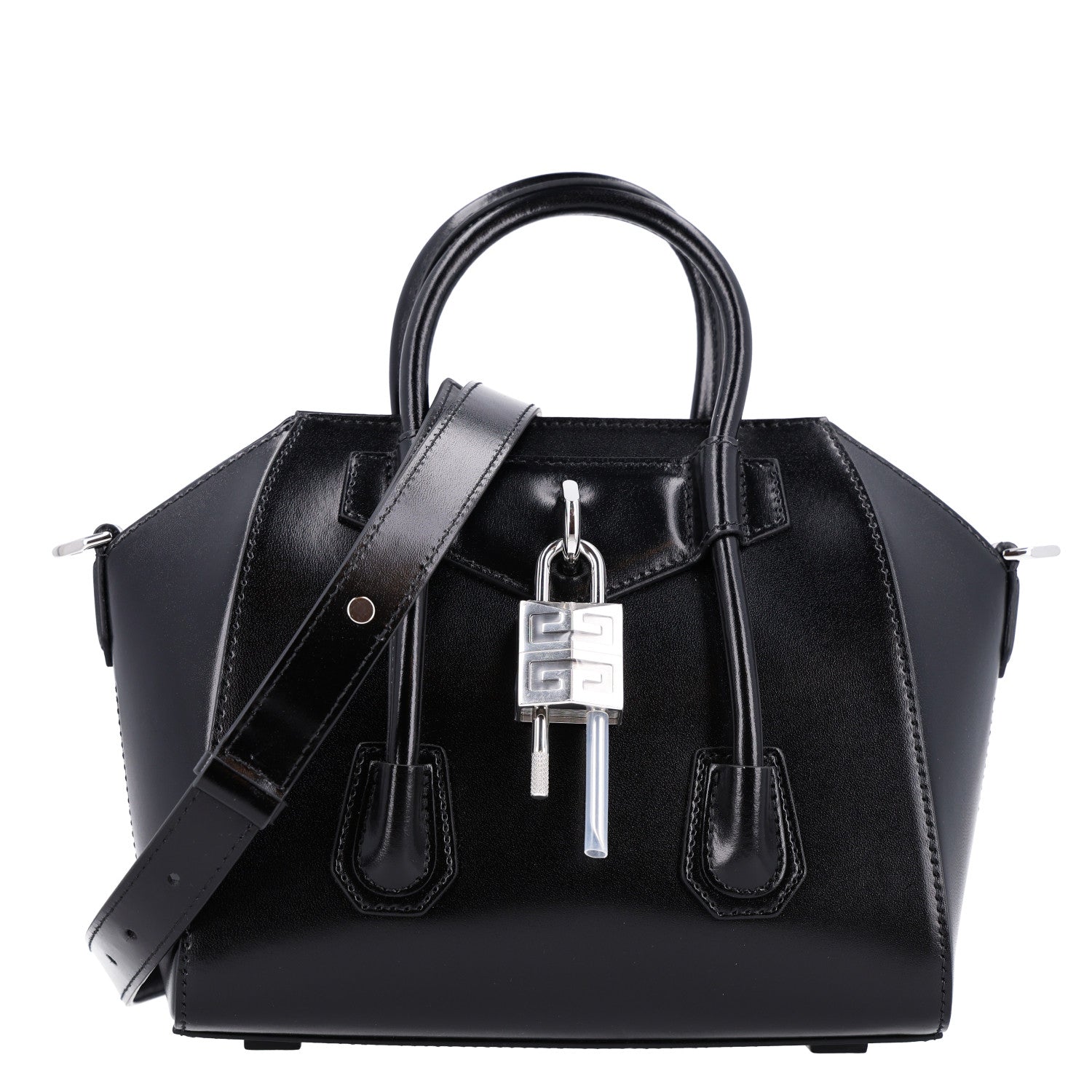 Givenchy Box Calfskin Mini Lock Antigona Shoulder Bag Black 1 of 10
