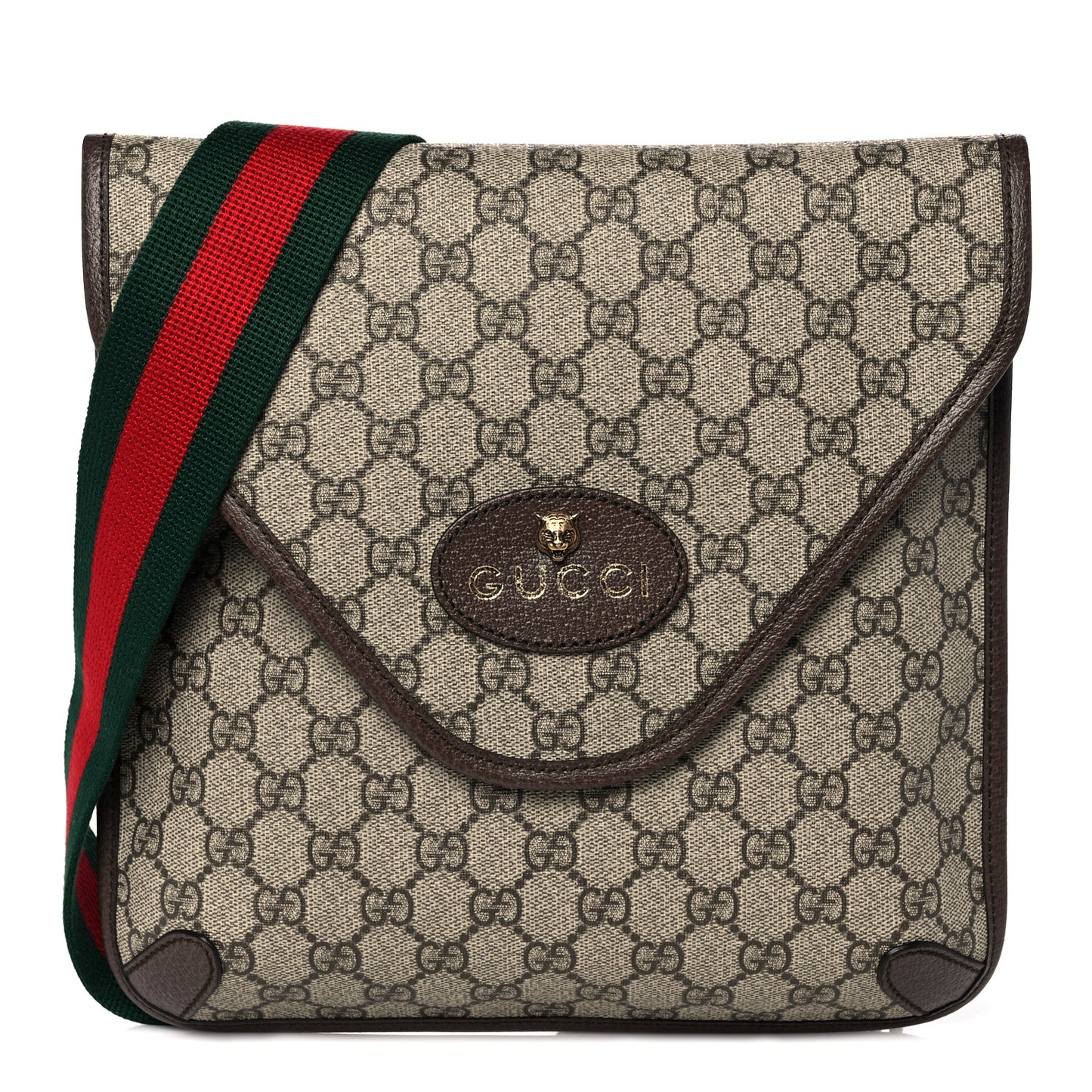 GG Supreme Monogram Web Medium Neo Vintage Flap Messenger Bag Beige New Acero