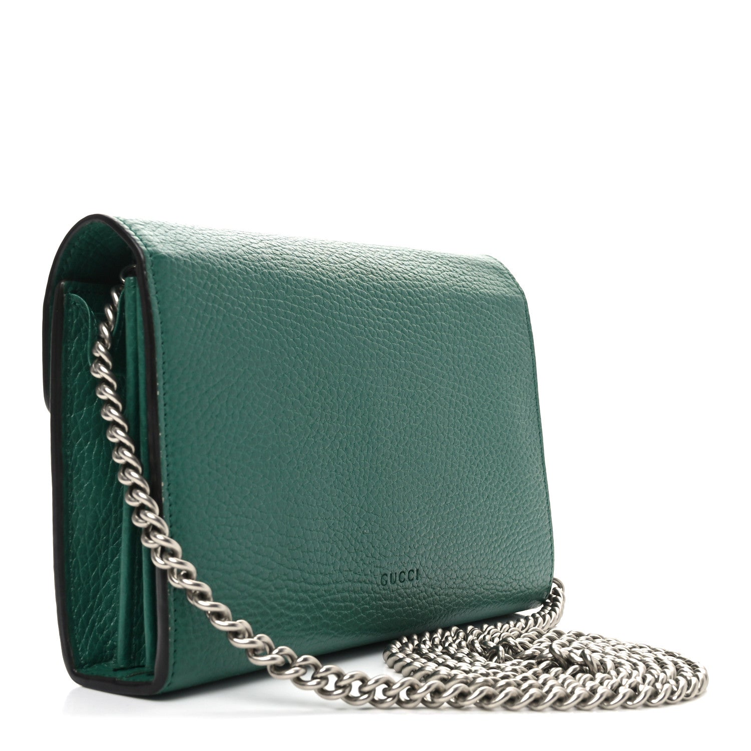 Gucci Calfskin Mini Dionysus Chain Wallet Emerald 3 of 10