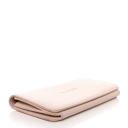 Balenciaga Calfskin Logo Cash Thin Money Wallet Light Rose Black 4 of 12