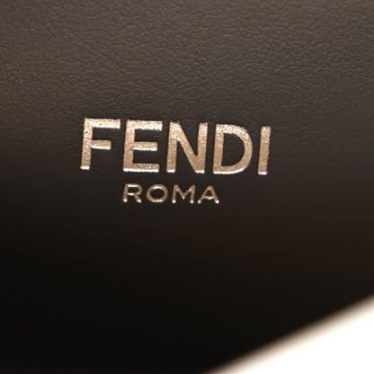 Fendi Cuoio Romano Vitello Cover Glazed Fabric Bi-Color FF 1974 Mini Peekaboo I SEE U Satchel Gray 6 of 10