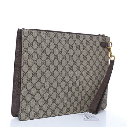 Gucci GG Supreme Monogram Web Animalier Bee Embroidered Medium Documents Holder Beige New Acero 3 of 9