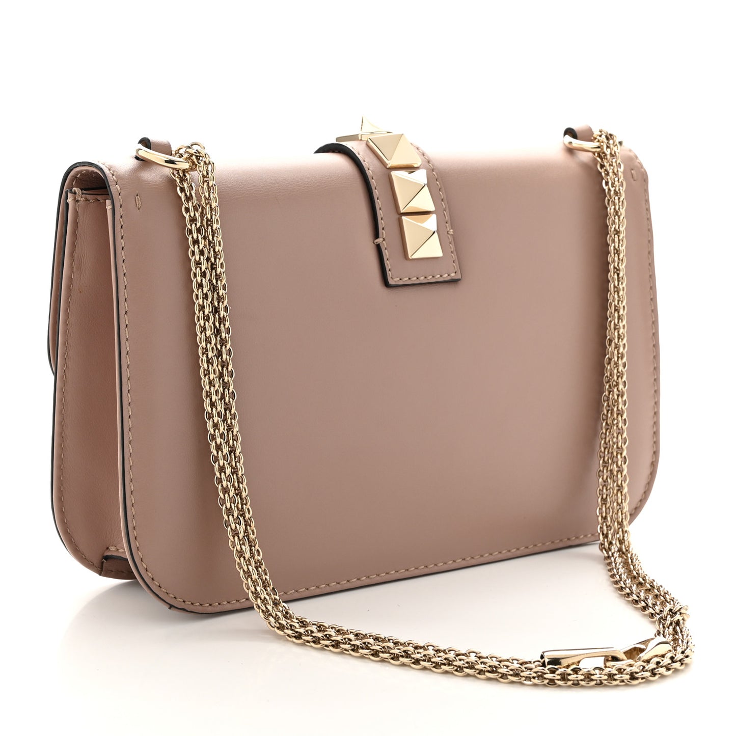 Vitello Medium Glam Lock Rockstud Flap Poudre