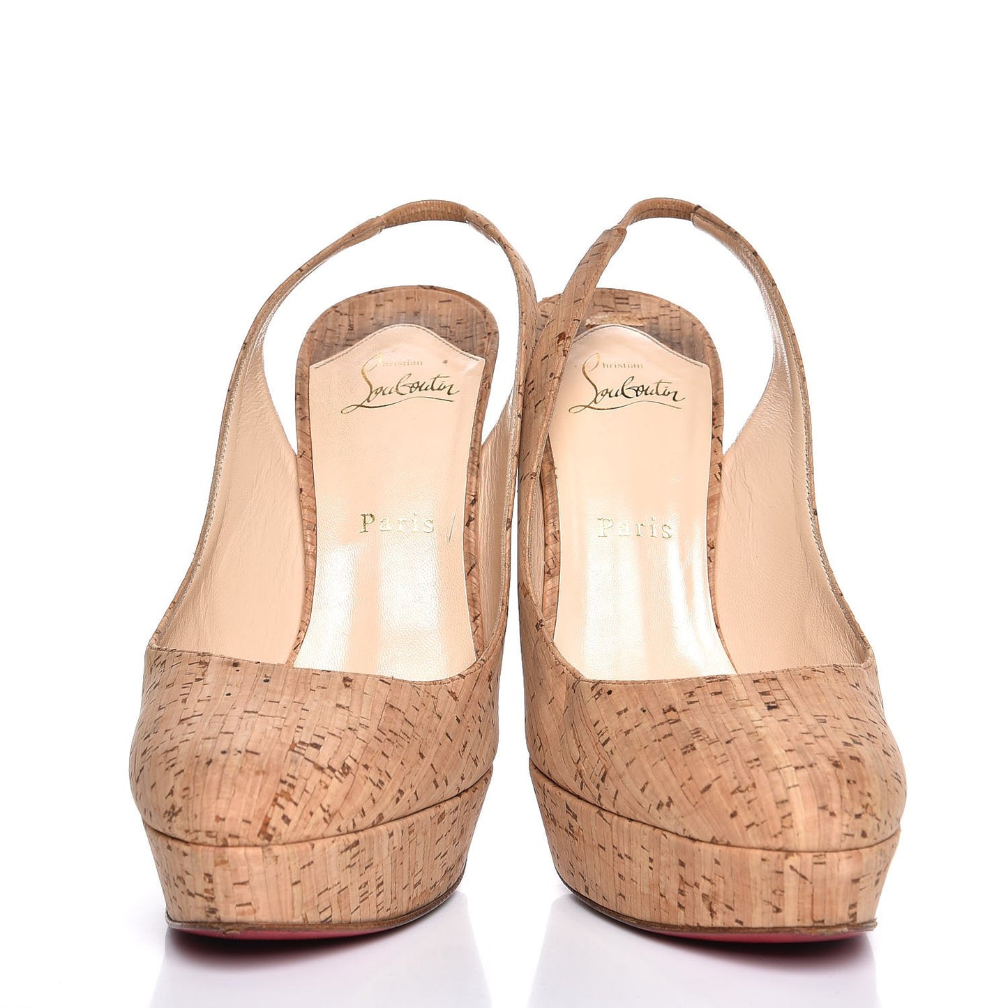 Cork Bianca 140 Slingback Pumps 40.5 Natural