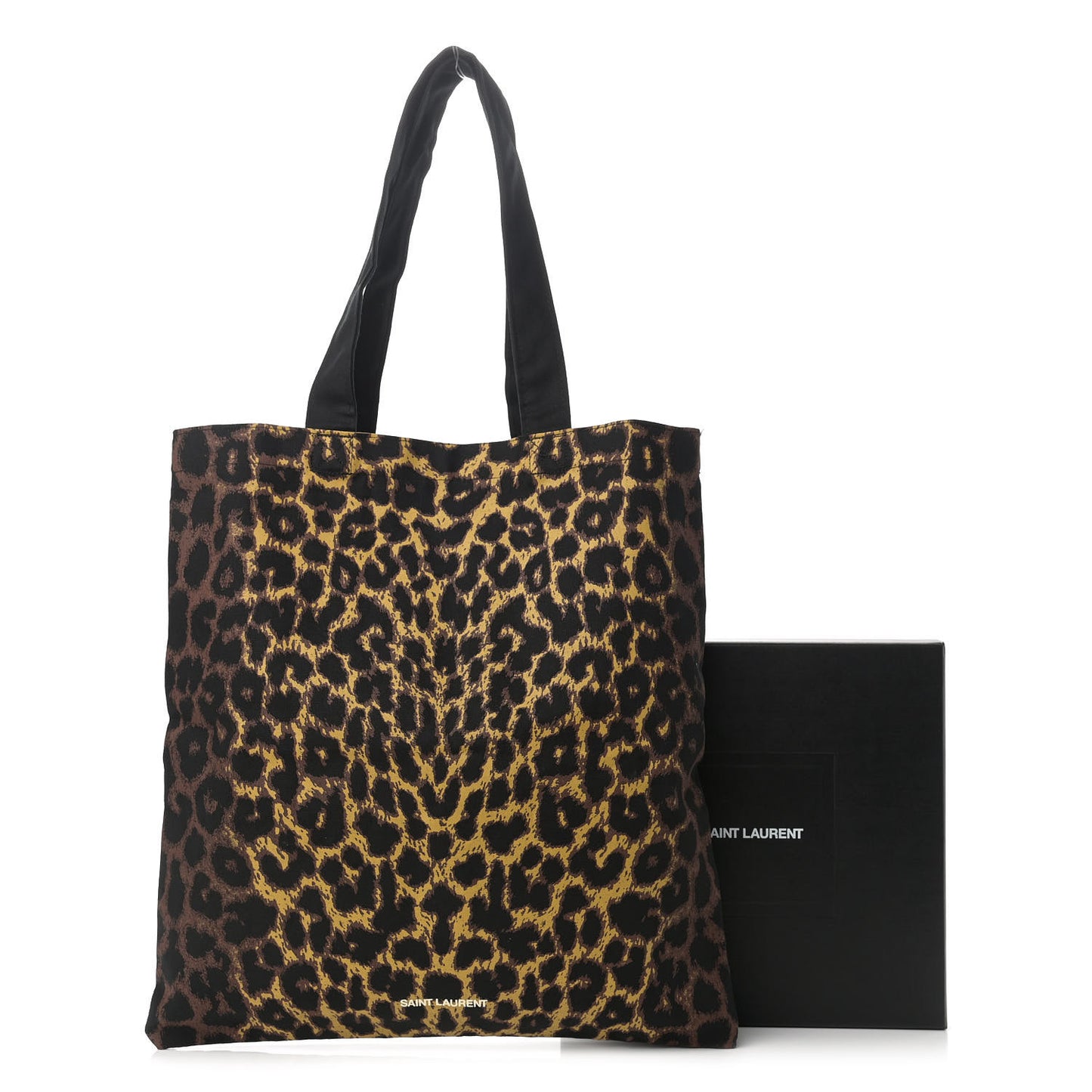 Canvas Leopard Tote Black