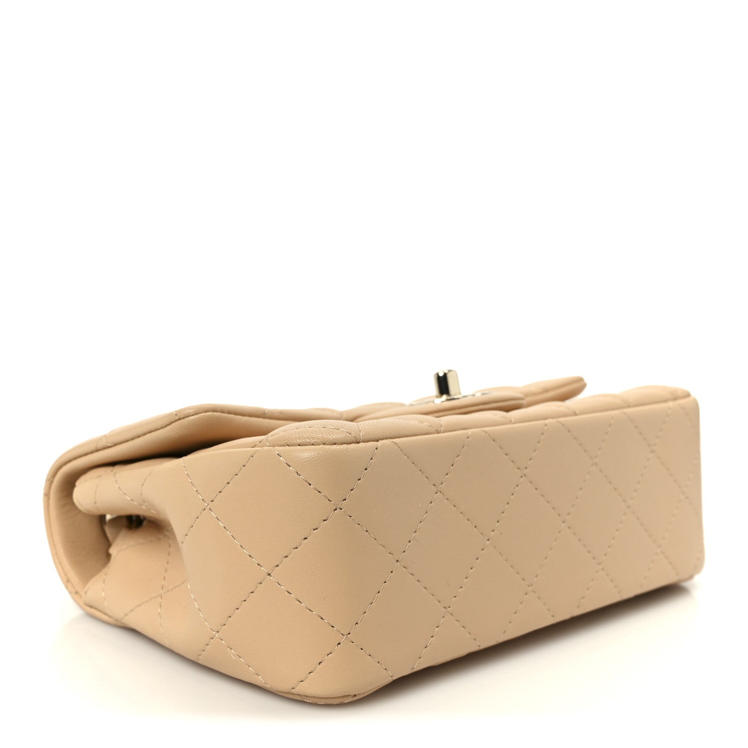 Chanel Lambskin Quilted Mini Rectangular Flap Beige 4 of 12