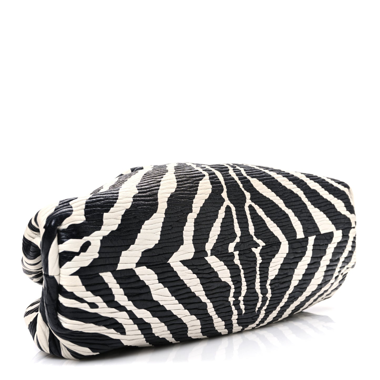 Nappa Zebra Print The Pouch Oversized Clutch White Black