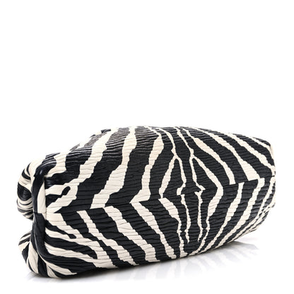 Bottega Veneta Nappa Zebra Print The Pouch Oversized Clutch White Black 4 of 10