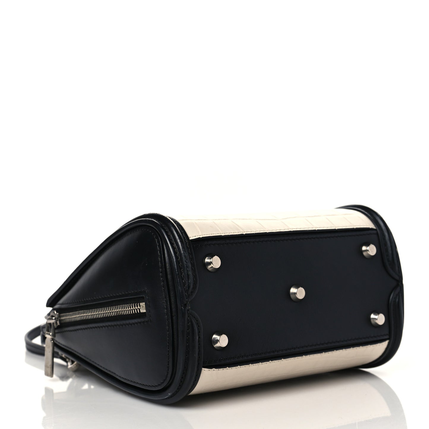 Calfskin Crocodile Embossed Mini Heroine 21 Black White