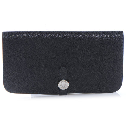 Hermes Togo Dogon Long Wallet Noir Navy 1 of 8
