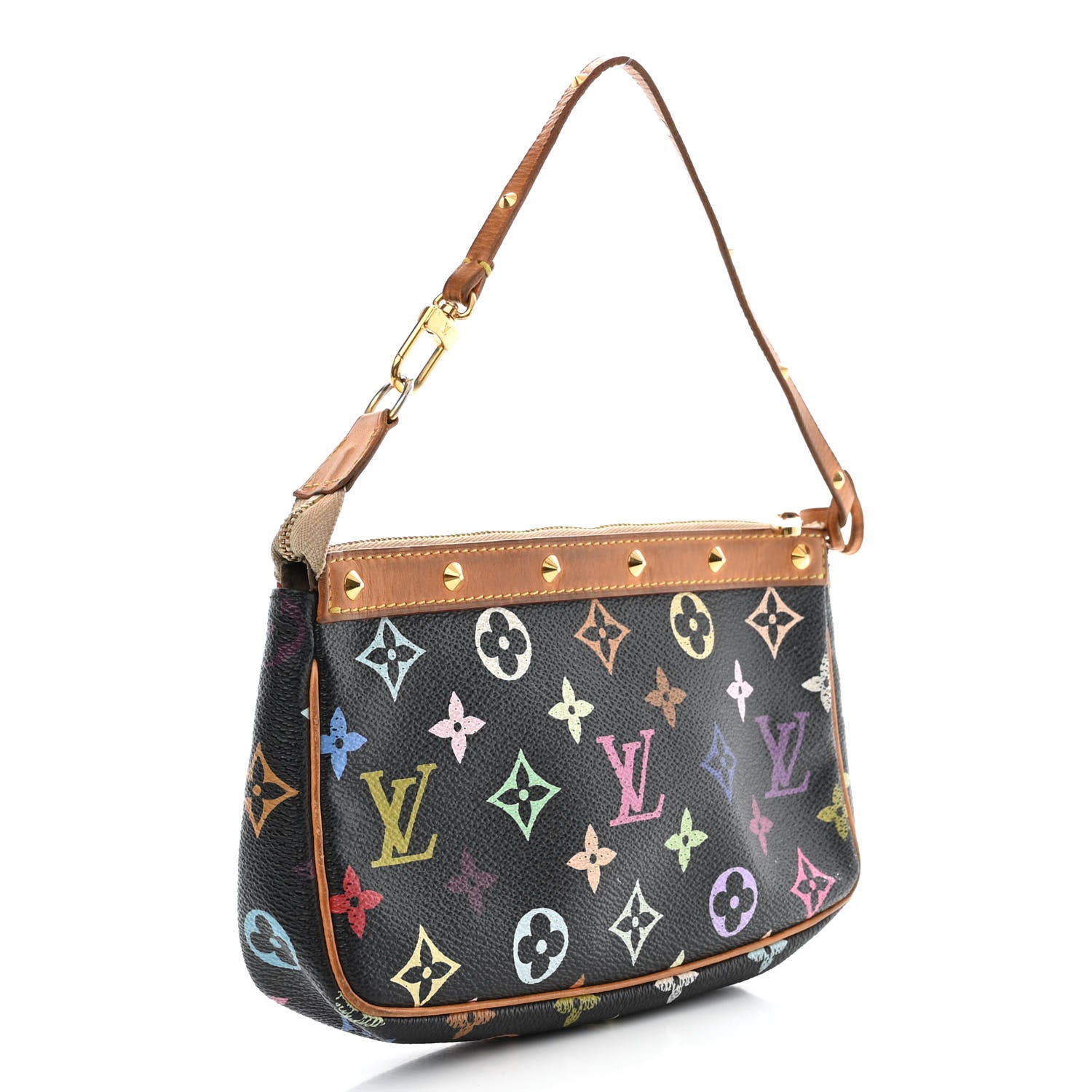 Louis Vuitton Monogram Multicolor Pochette Accessories Black 3 of 13