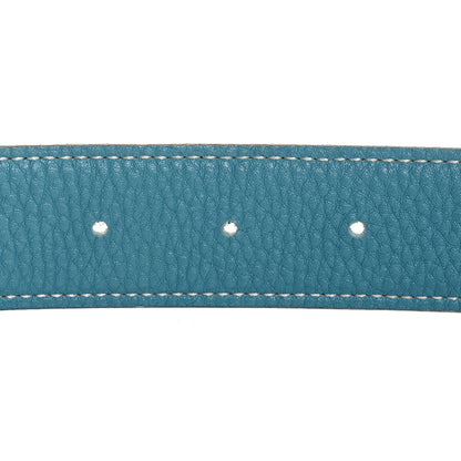 Hermes Box Taurillon Clemence 32mm H Belt 95 Black Blue Jean 7 of 10