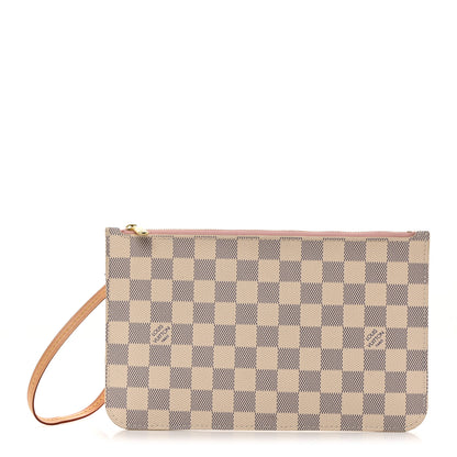 Louis Vuitton Damier Azur Neverfull MM GM Pochette Rose Ballerine 1 of 7