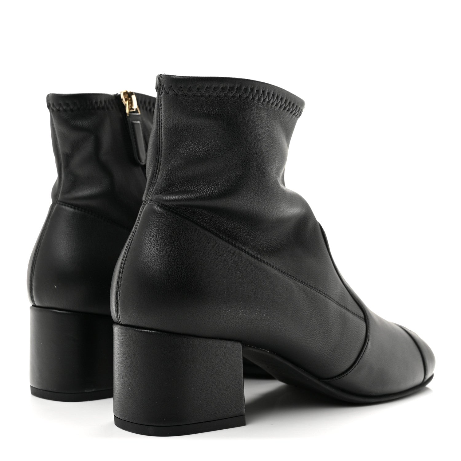 Chanel Stretch Lambskin Cap Toe CC Uniform Short Boots 38 Black 5 of 9