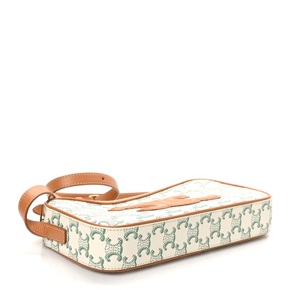 Celine Triomphe Canvas Calfskin Camera Shoulder Bag Green 4 of 9