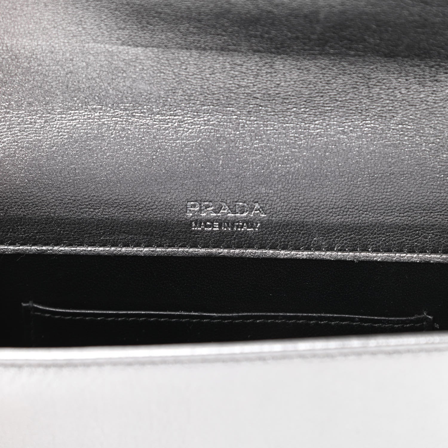 Prada Metallic Nappa Impunture Small Diagramme Crossbody Bag Cromo 6 of 10
