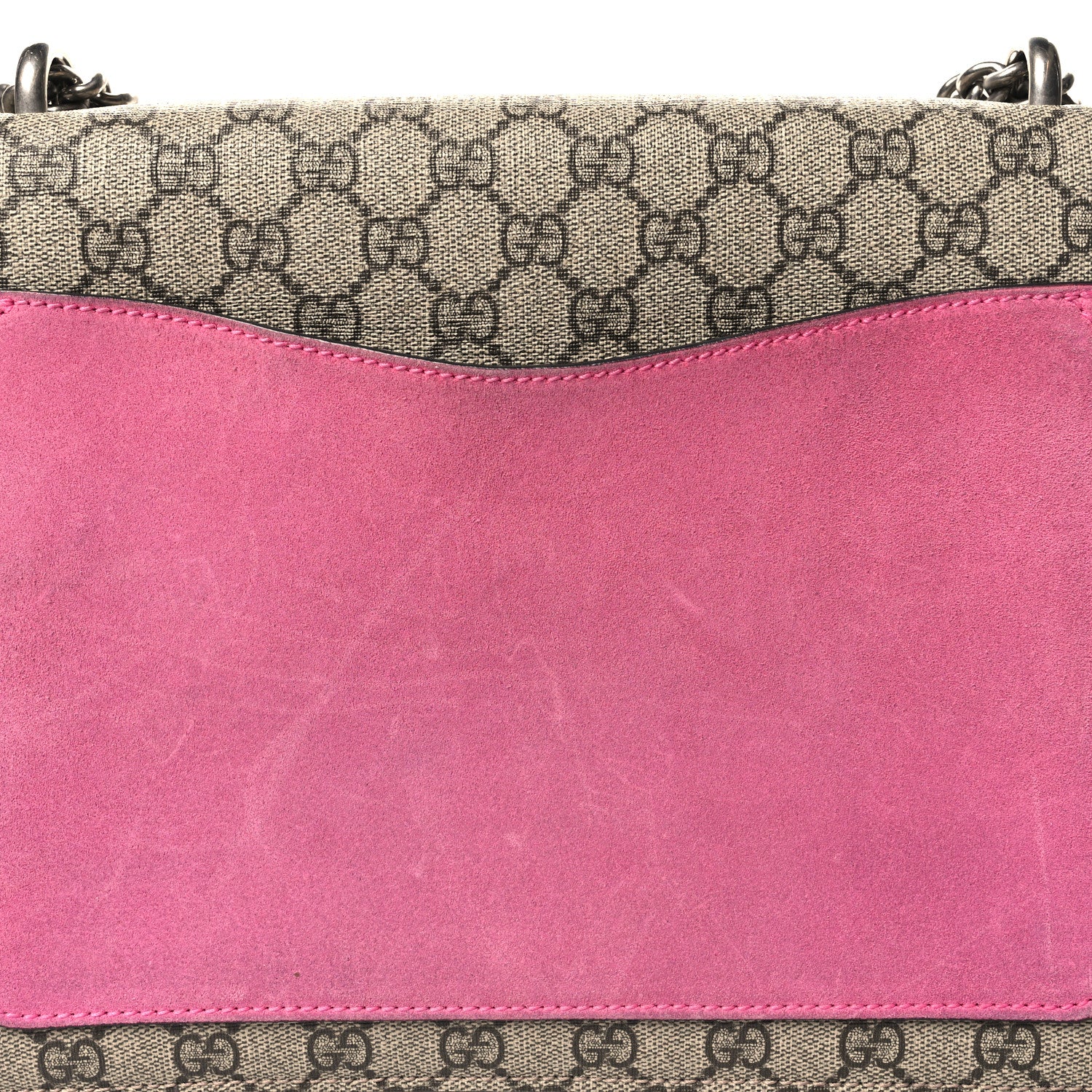 Gucci GG Supreme Monogram Suede Pierced Heart Embroidered Medium Dionysus Shoulder Bag Beige Ebony Pink Tropical Flower 14 of 18