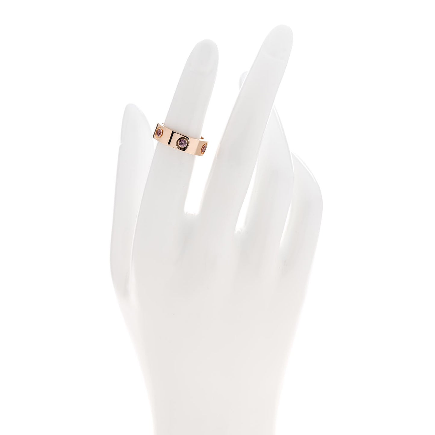 18K Pink Gold 6 Pink Sapphire 5.5mm LOVE Ring 48 4.5